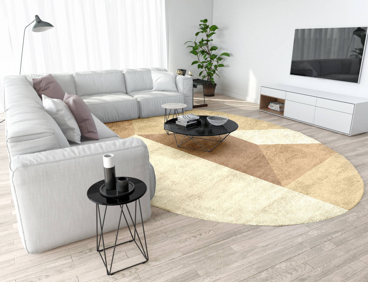 Druxy  Oval Hand Tufted Bamboo Silk Custom Rug by Rug Artisan