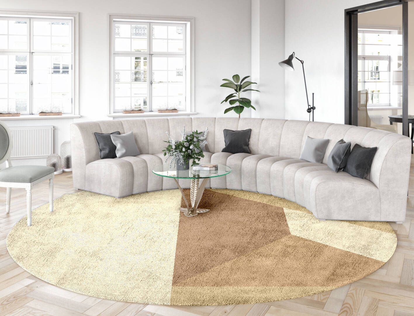 Druxy  Round Hand Tufted Bamboo Silk Custom Rug by Rug Artisan