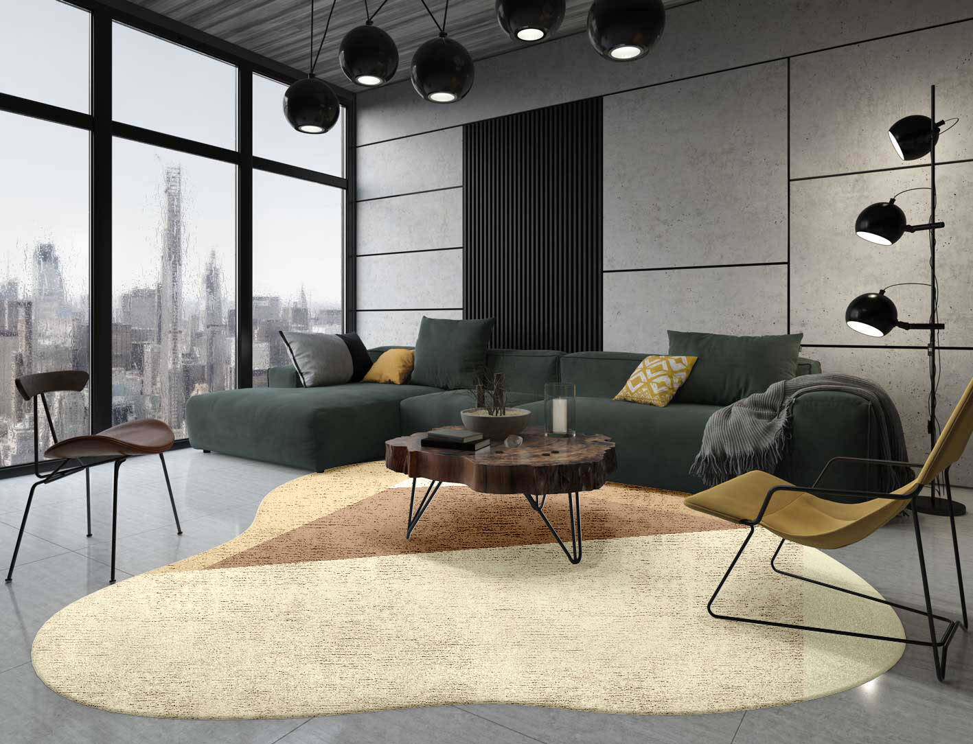 Druxy  Splash Hand Tufted Bamboo Silk Custom Rug by Rug Artisan
