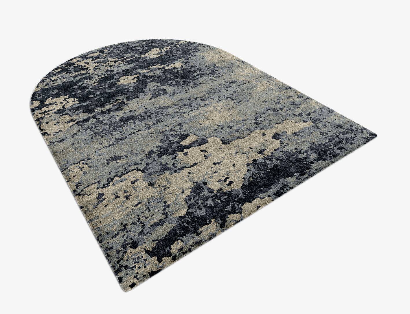Duckweed Brush Strokes Arch Hand Knotted Bamboo Silk Custom Rug by Rug Artisan