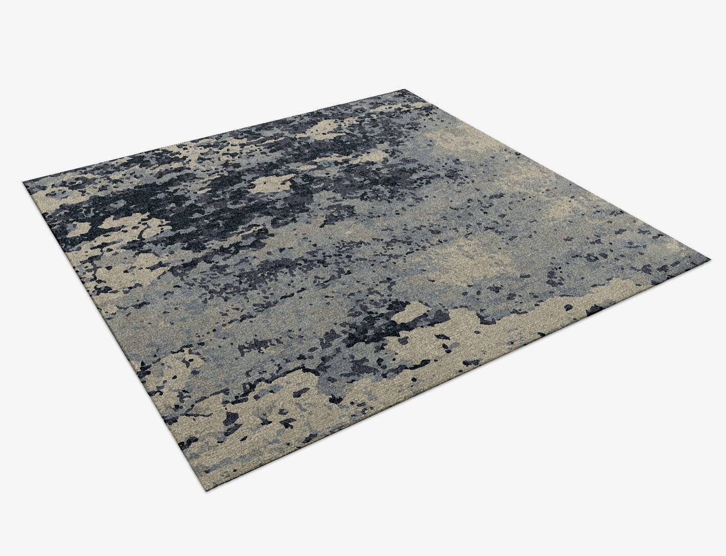 Duckweed Brush Strokes Square Hand Knotted Tibetan Wool Custom Rug by Rug Artisan