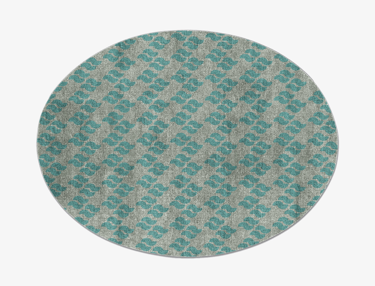 Duet Geometric Oval Flatweave Bamboo Silk Custom Rug by Rug Artisan
