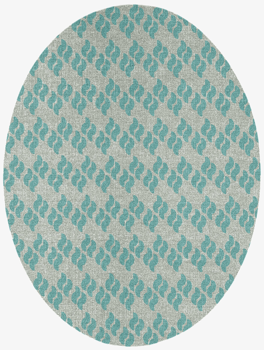 Duet Geometric Oval Flatweave New Zealand Wool Custom Rug by Rug Artisan