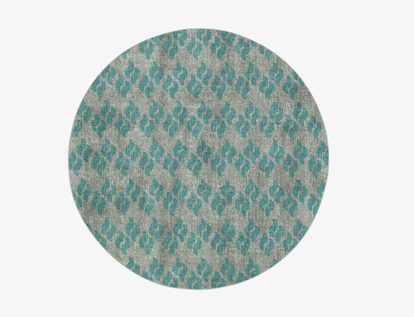 Duet Geometric Round Flatweave Bamboo Silk Custom Rug by Rug Artisan