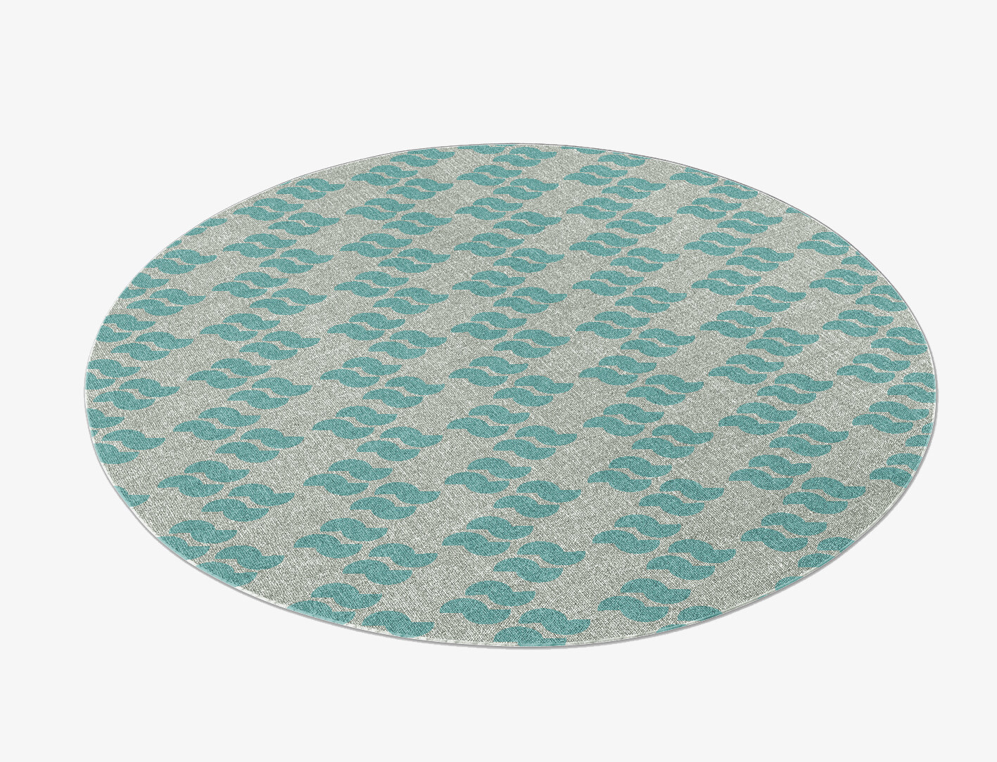 Duet Geometric Round Flatweave New Zealand Wool Custom Rug by Rug Artisan