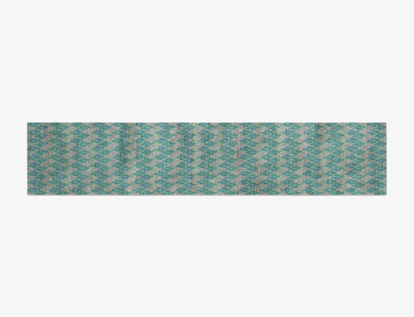 Duet Geometric Runner Flatweave Bamboo Silk Custom Rug by Rug Artisan