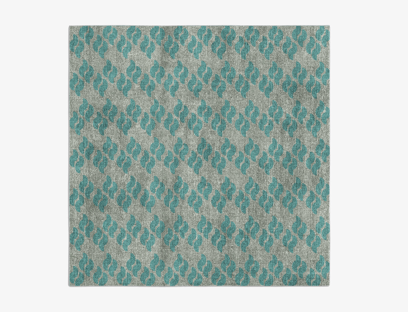 Duet Geometric Square Flatweave Bamboo Silk Custom Rug by Rug Artisan