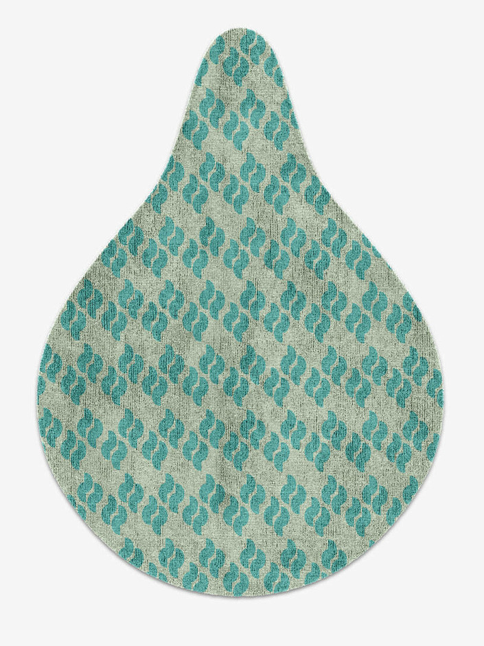 Duet Geometric Drop Hand Knotted Bamboo Silk Custom Rug by Rug Artisan