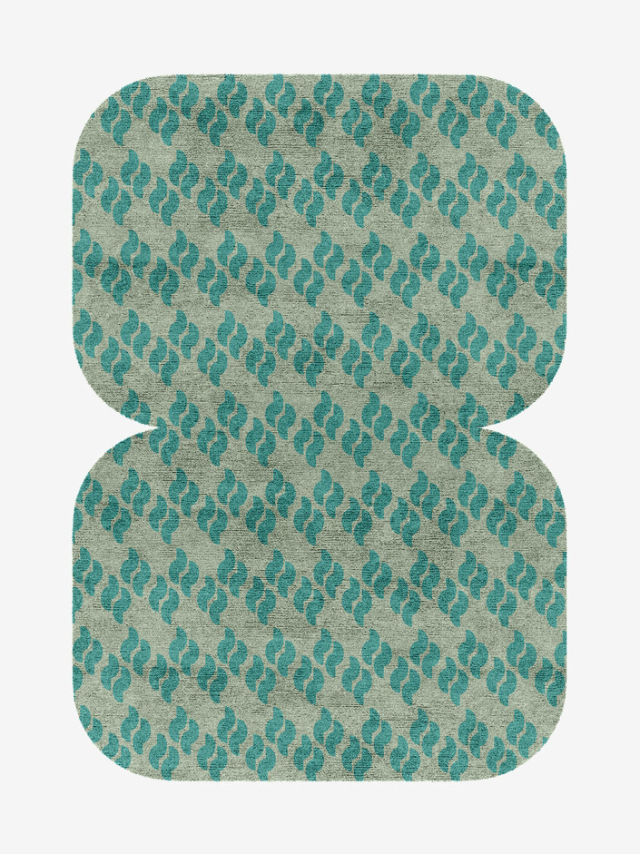 Duet Geometric Eight Hand Knotted Bamboo Silk Custom Rug by Rug Artisan
