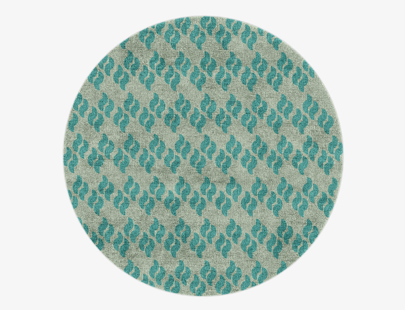 Duet Geometric Round Hand Knotted Bamboo Silk Custom Rug by Rug Artisan