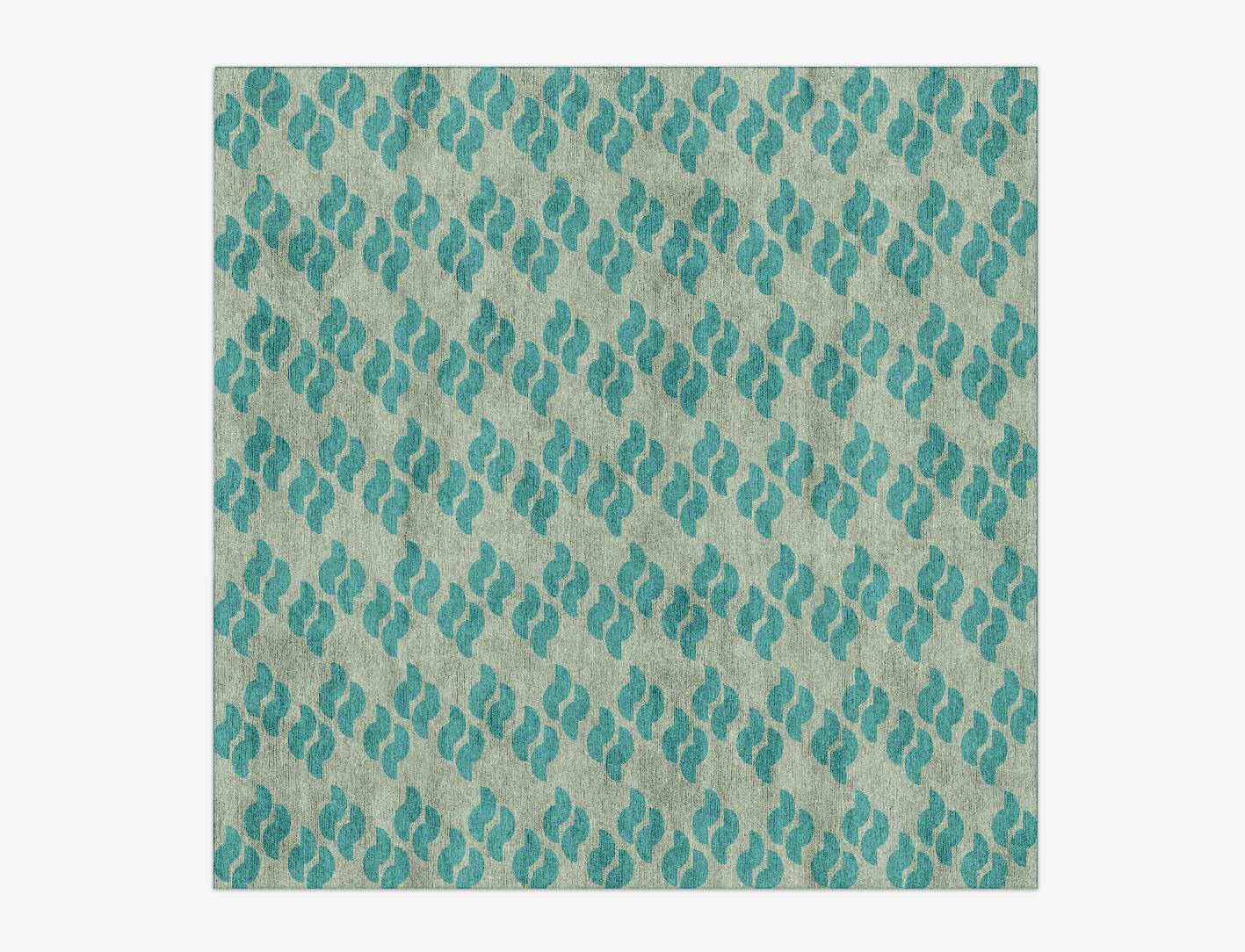 Duet Geometric Square Hand Knotted Bamboo Silk Custom Rug by Rug Artisan