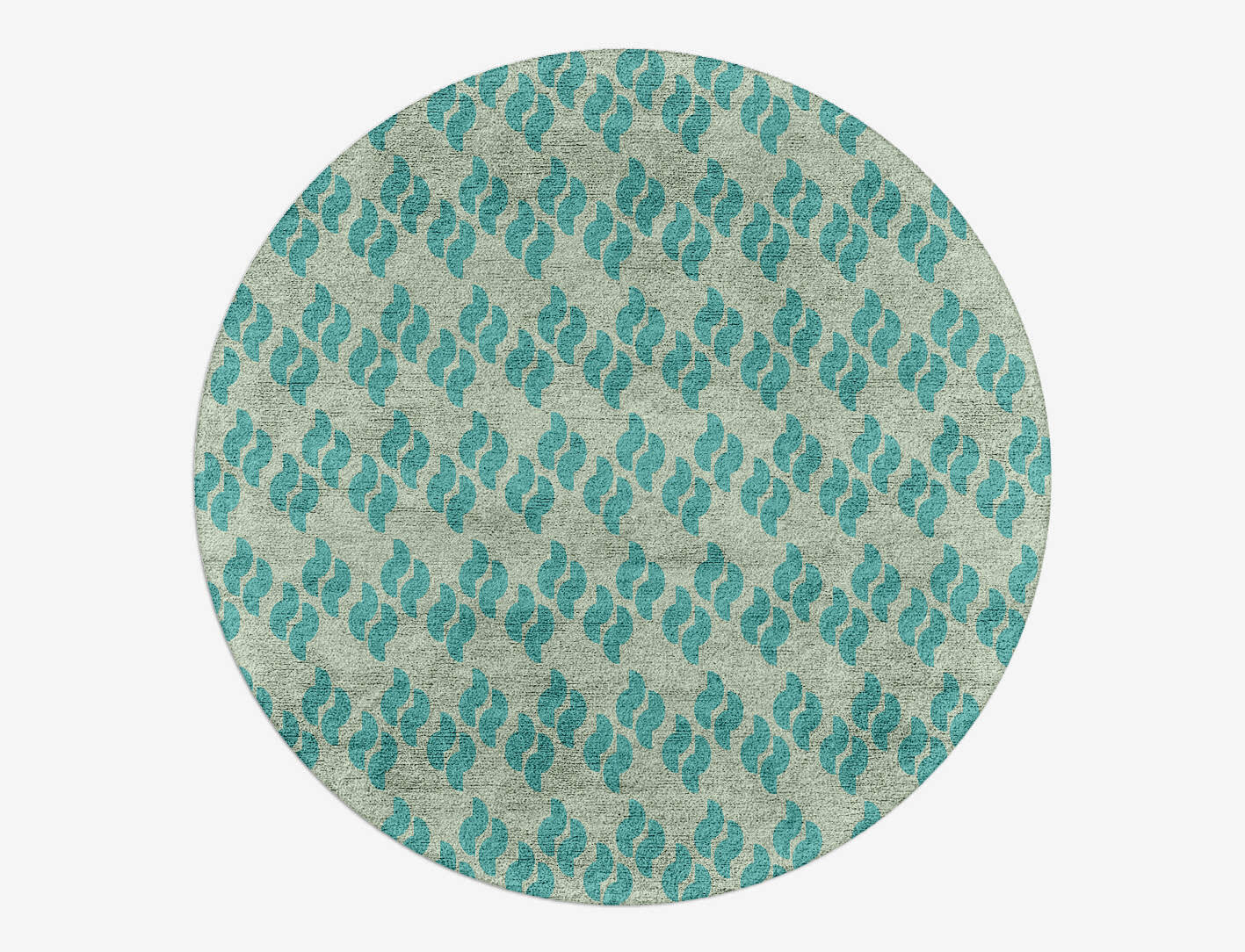 Duet Geometric Round Hand Tufted Bamboo Silk Custom Rug by Rug Artisan
