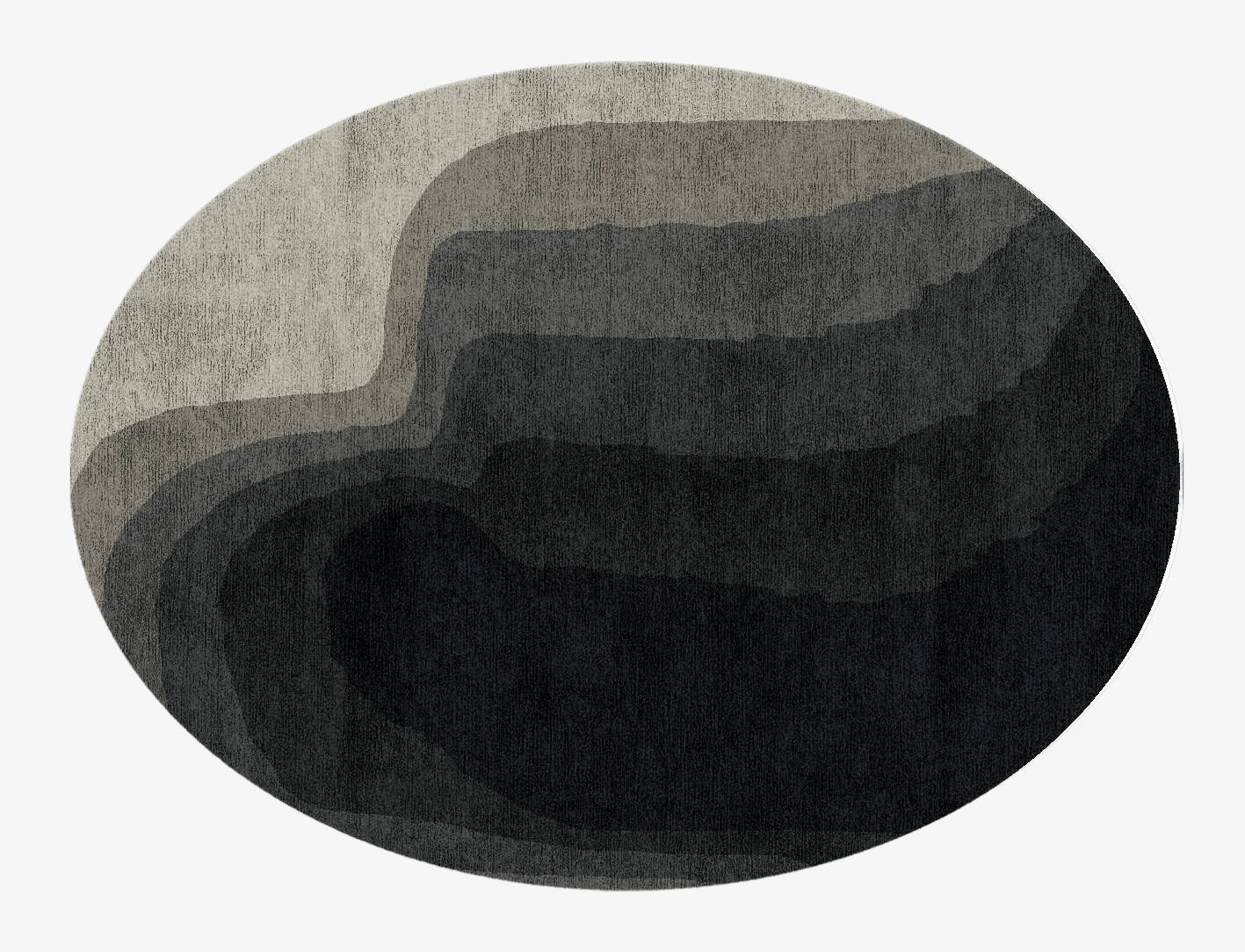 Duna Gradation Oval Hand Knotted Bamboo Silk Custom Rug by Rug Artisan