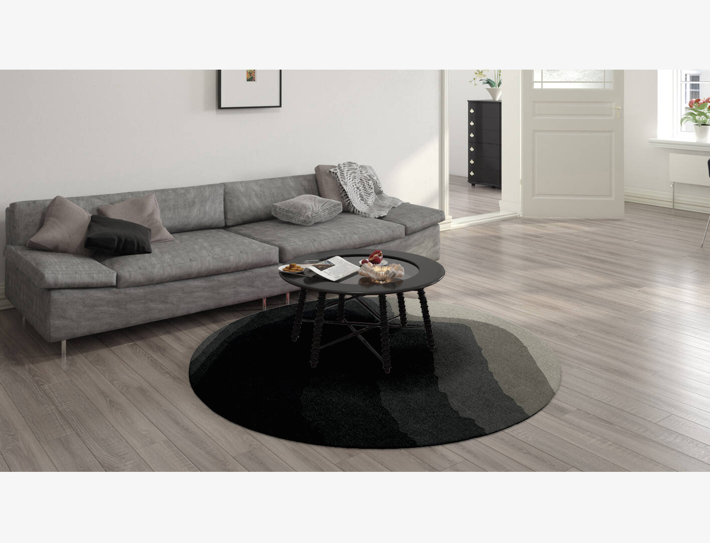 Duna Gradation Round Hand Knotted Tibetan Wool Custom Rug by Rug Artisan