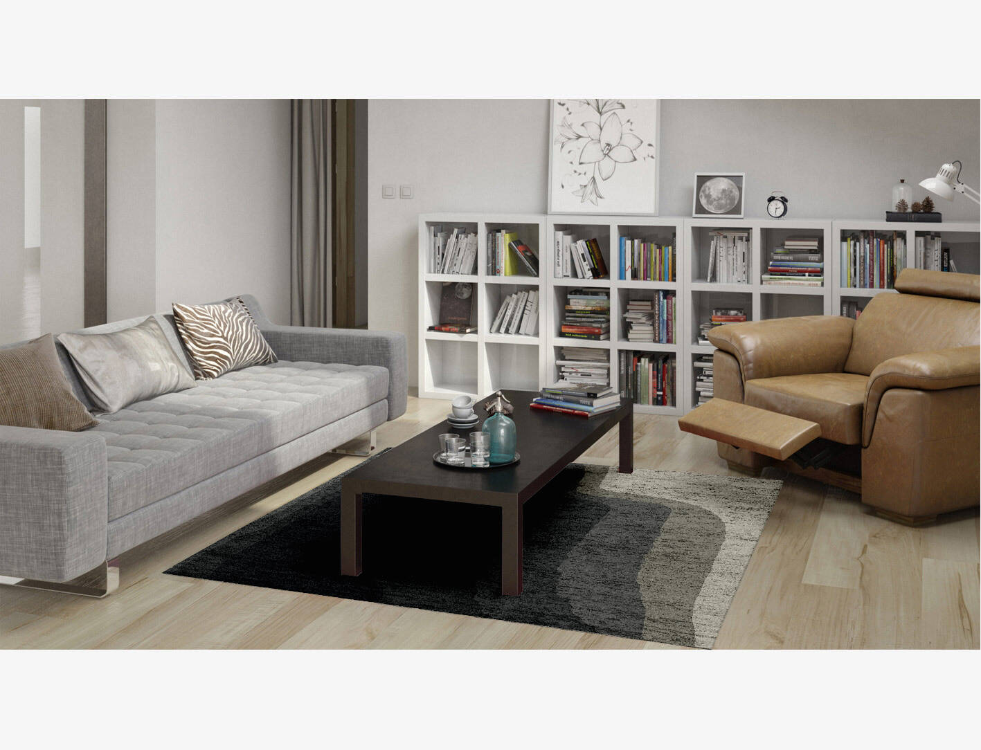 Duna Gradation Square Hand Knotted Bamboo Silk Custom Rug by Rug Artisan