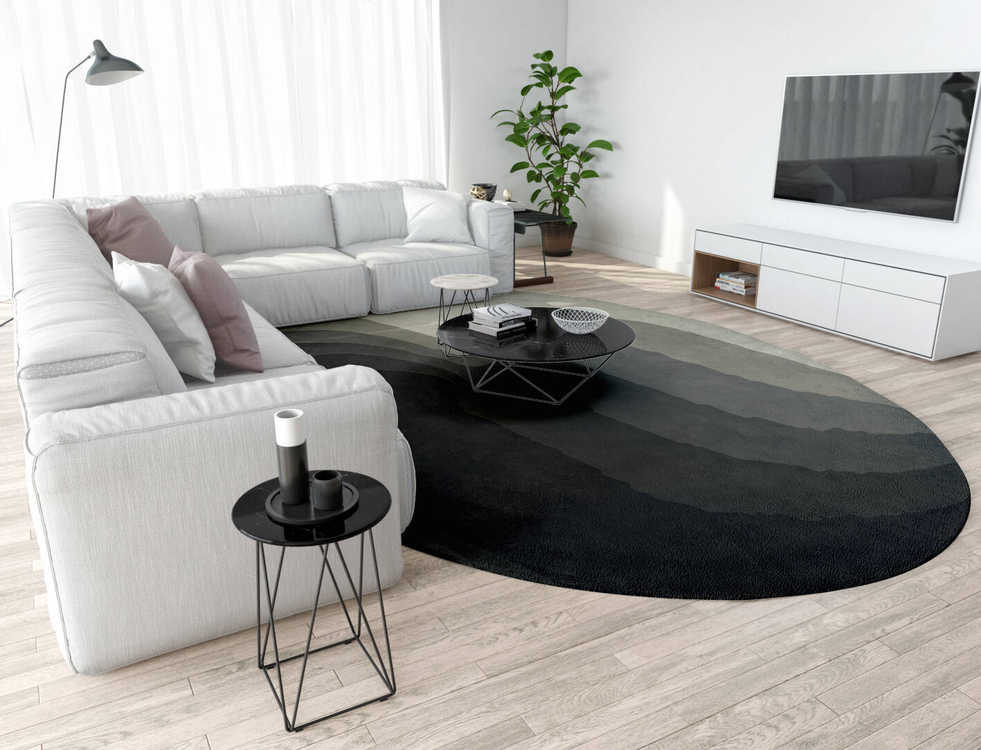 Duna Gradation Oval Hand Tufted Pure Wool Custom Rug by Rug Artisan