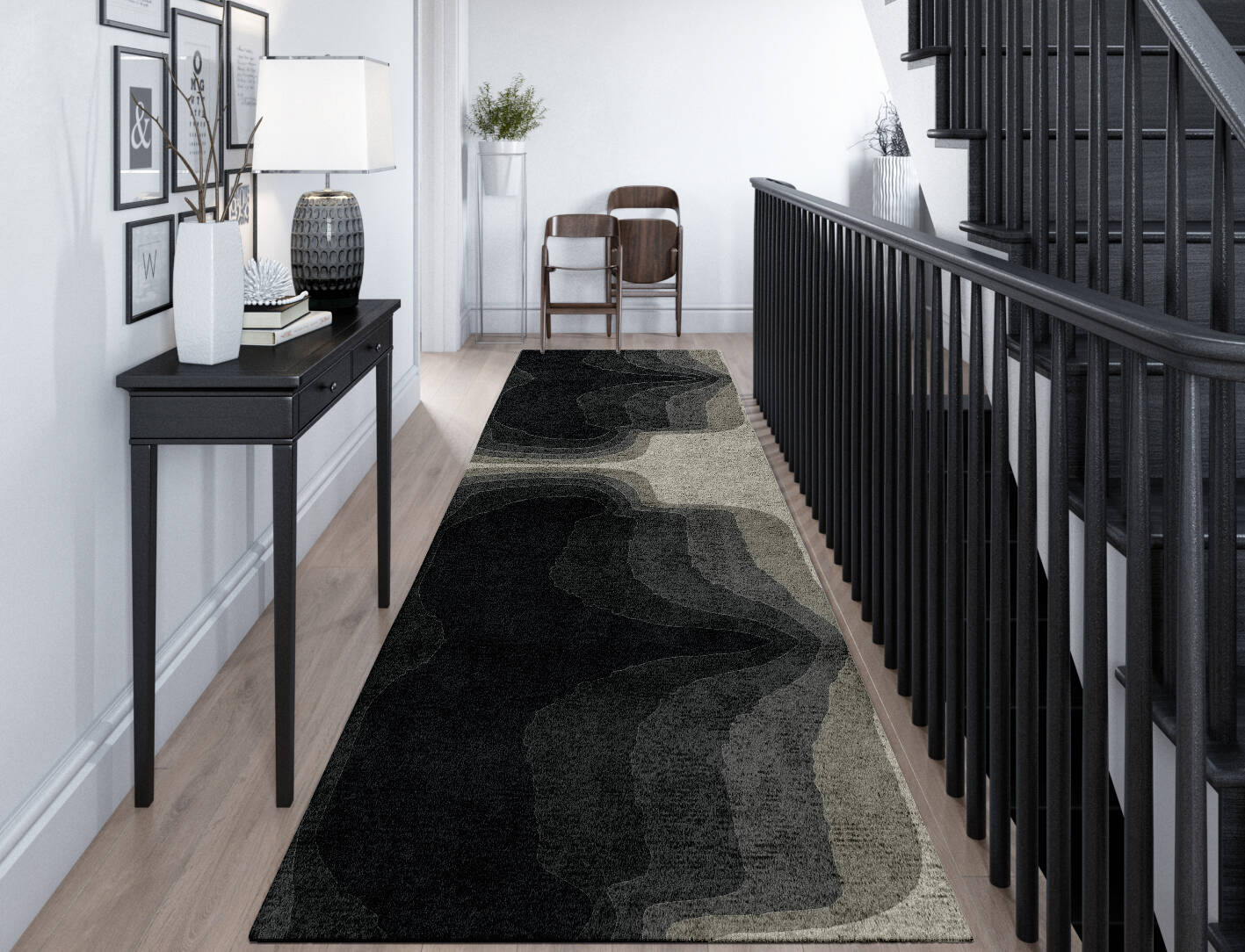 Duna Gradation Runner Hand Tufted Bamboo Silk Custom Rug by Rug Artisan
