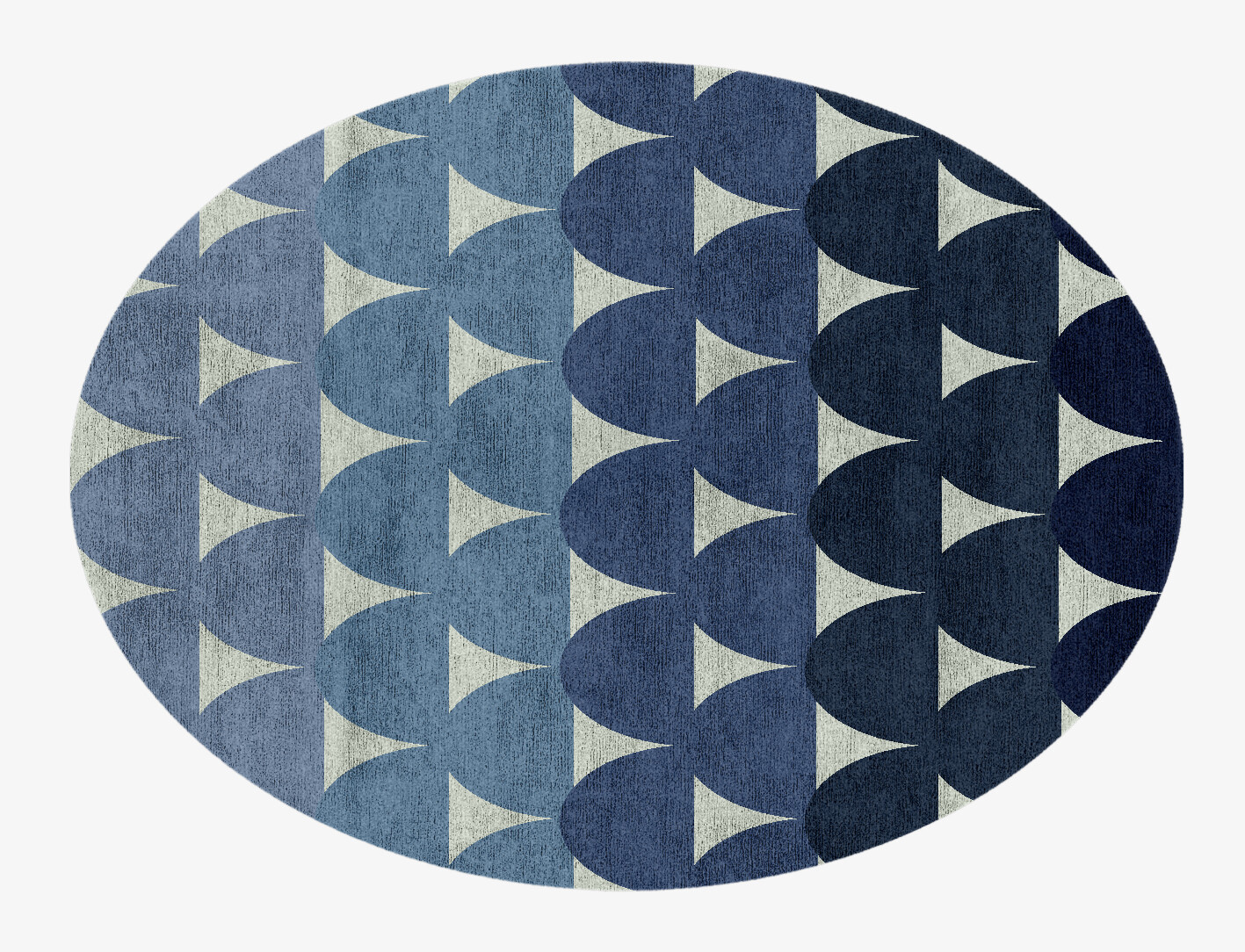 Dunes Geometric Oval Hand Knotted Bamboo Silk Custom Rug by Rug Artisan