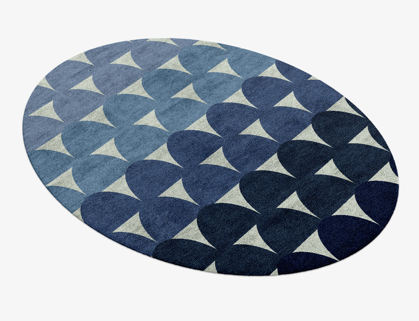 Dunes Geometric Oval Hand Knotted Bamboo Silk Custom Rug by Rug Artisan