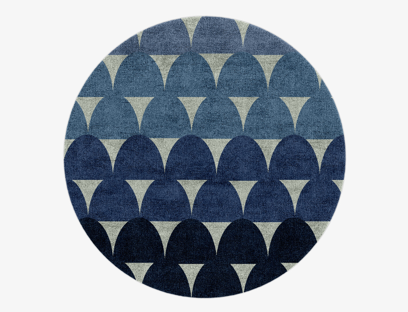 Dunes Geometric Round Hand Knotted Bamboo Silk Custom Rug by Rug Artisan