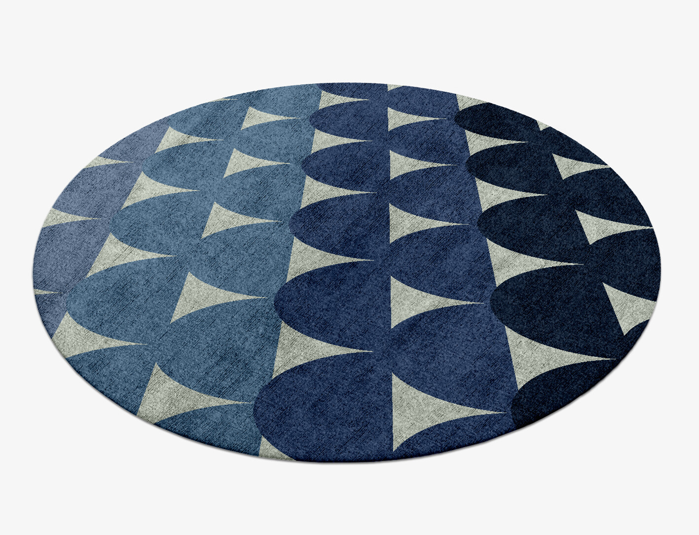Dunes Geometric Round Hand Knotted Bamboo Silk Custom Rug by Rug Artisan