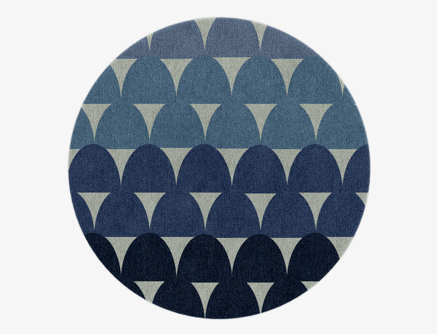 Dunes Geometric Round Hand Knotted Tibetan Wool Custom Rug by Rug Artisan