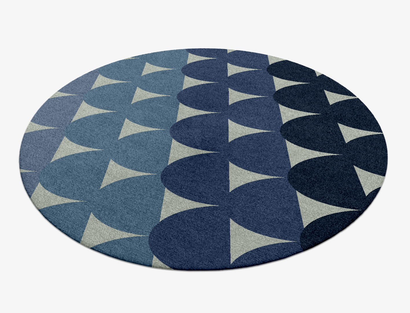 Dunes Geometric Round Hand Knotted Tibetan Wool Custom Rug by Rug Artisan