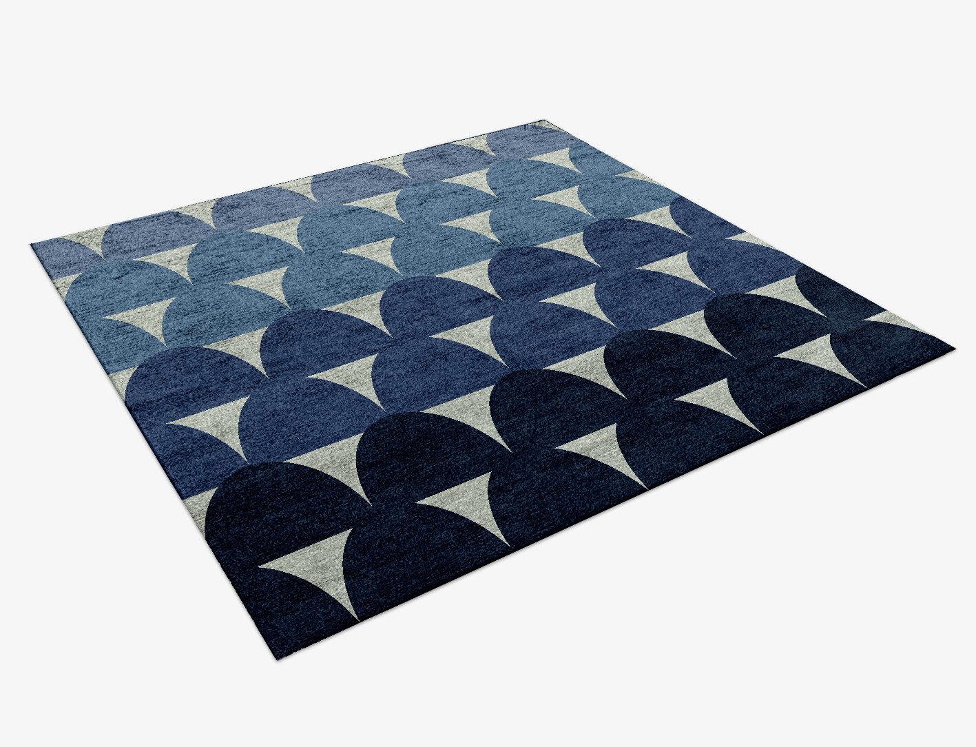 Dunes Geometric Square Hand Knotted Bamboo Silk Custom Rug by Rug Artisan