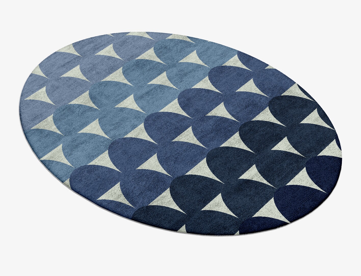 Dunes Geometric Oval Hand Tufted Bamboo Silk Custom Rug by Rug Artisan