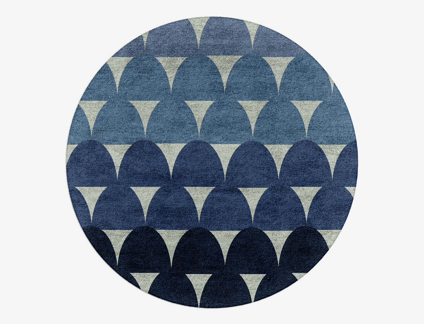 Dunes Geometric Round Hand Tufted Bamboo Silk Custom Rug by Rug Artisan