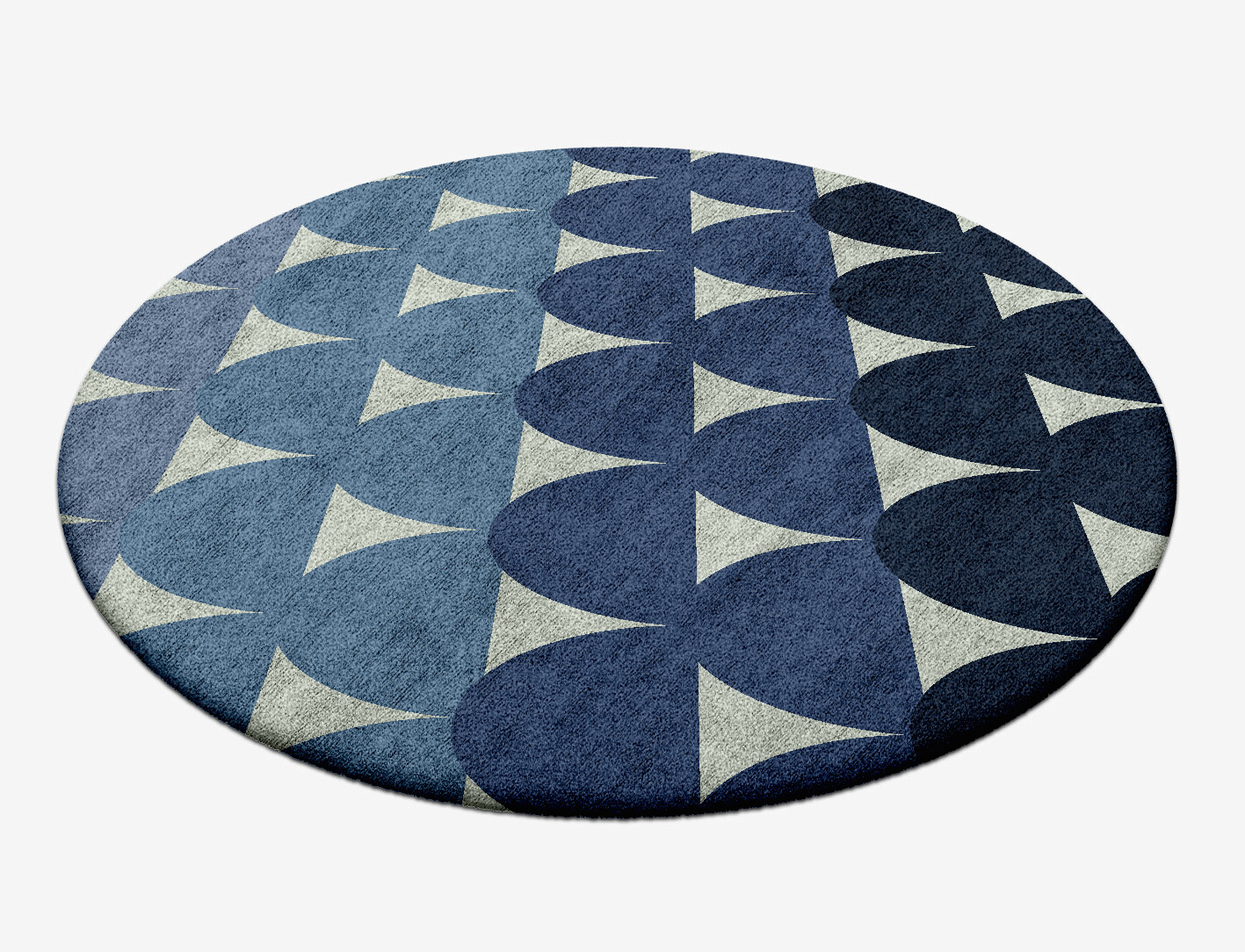 Dunes Geometric Round Hand Tufted Bamboo Silk Custom Rug by Rug Artisan