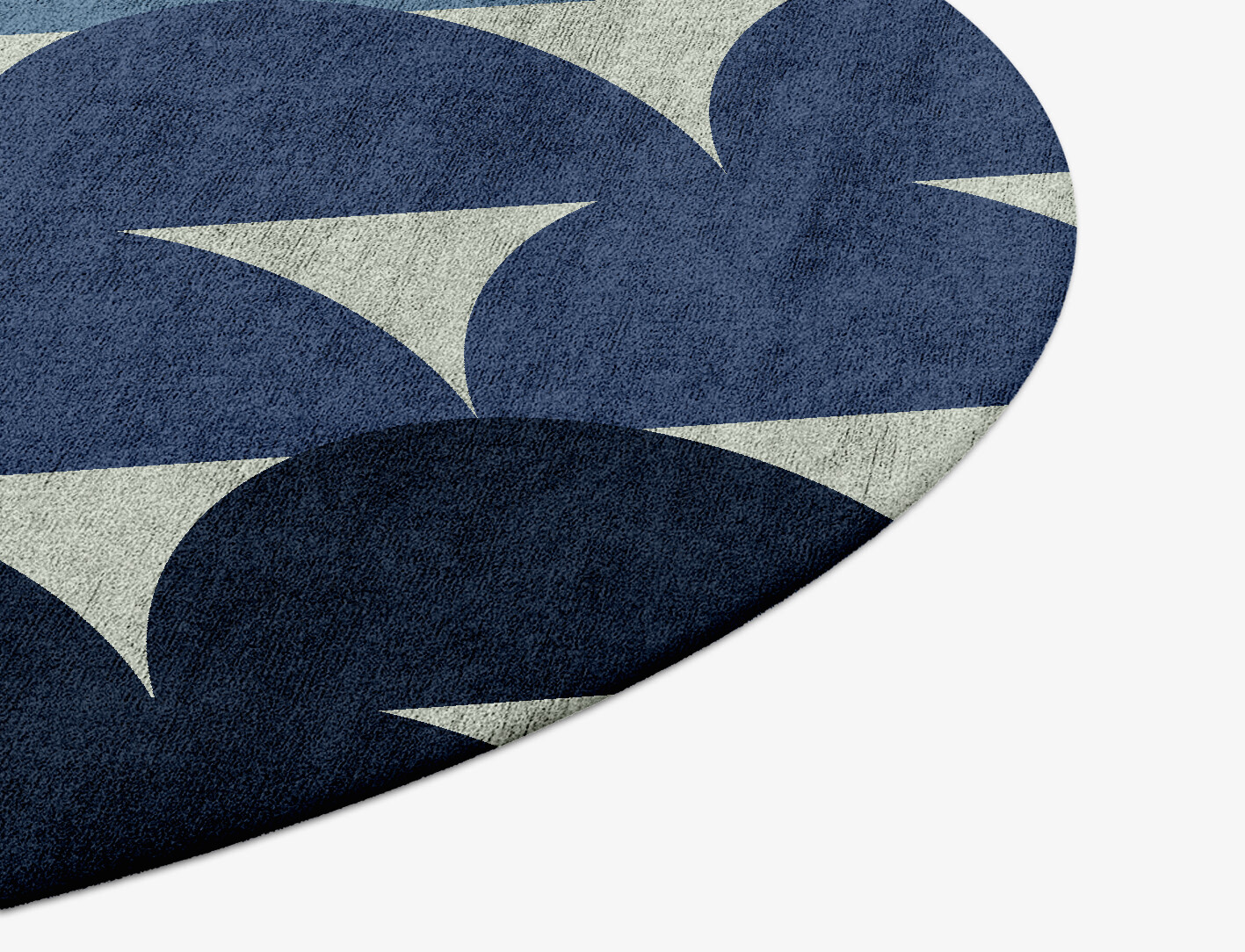 Dunes Geometric Round Hand Tufted Bamboo Silk Custom Rug by Rug Artisan
