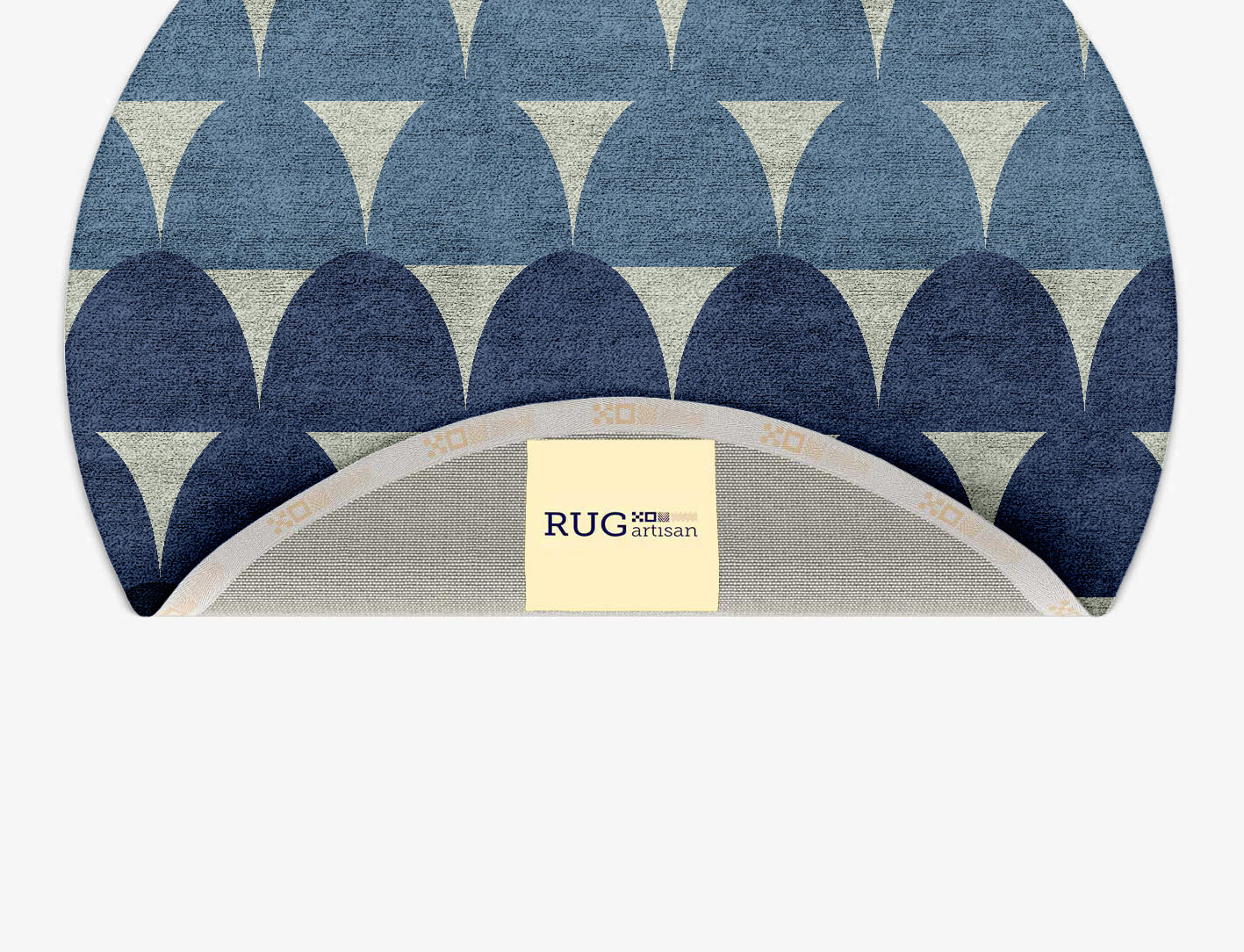 Dunes Geometric Round Hand Tufted Bamboo Silk Custom Rug by Rug Artisan