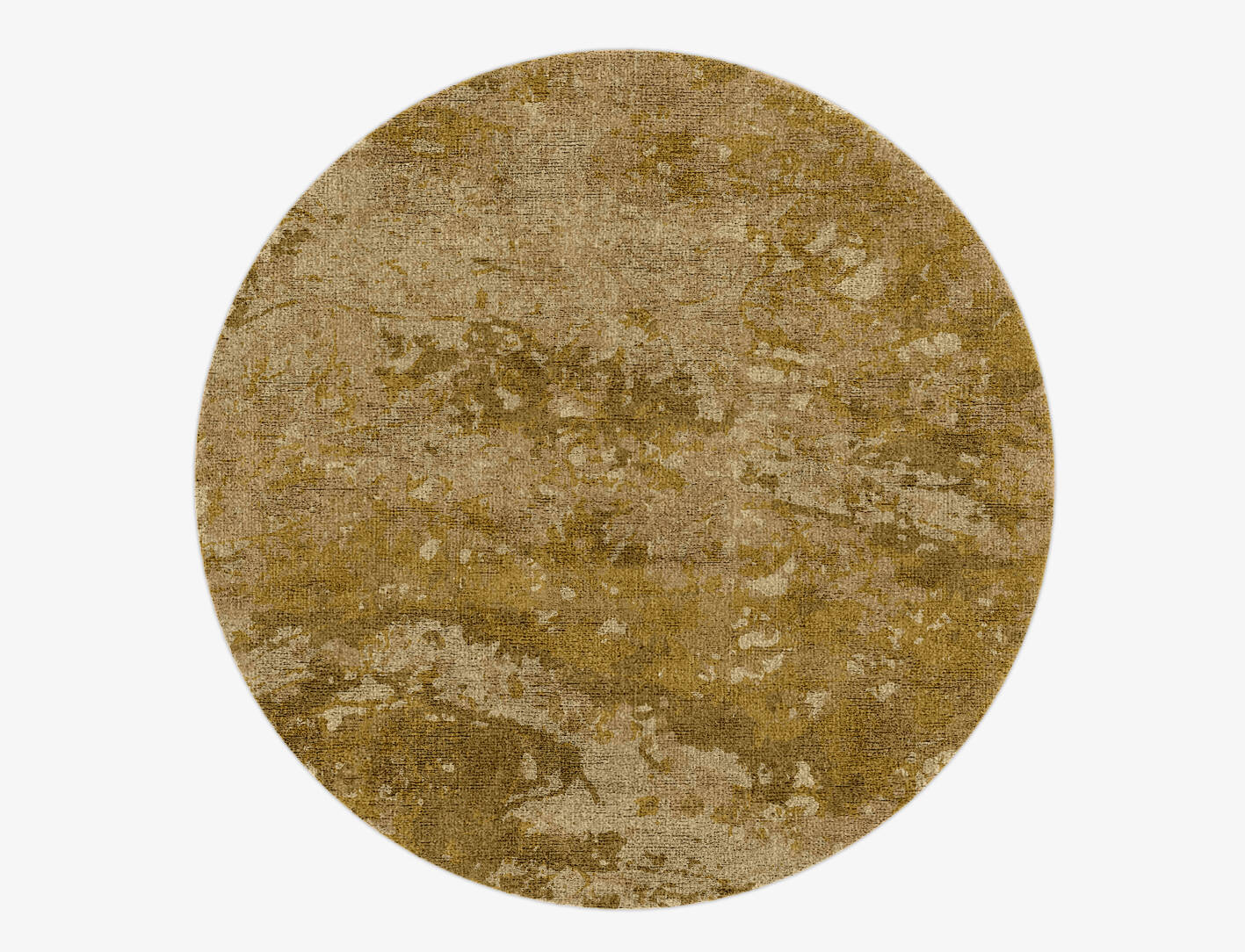 Duststorm Surface Art Round Hand Knotted Bamboo Silk Custom Rug by Rug Artisan