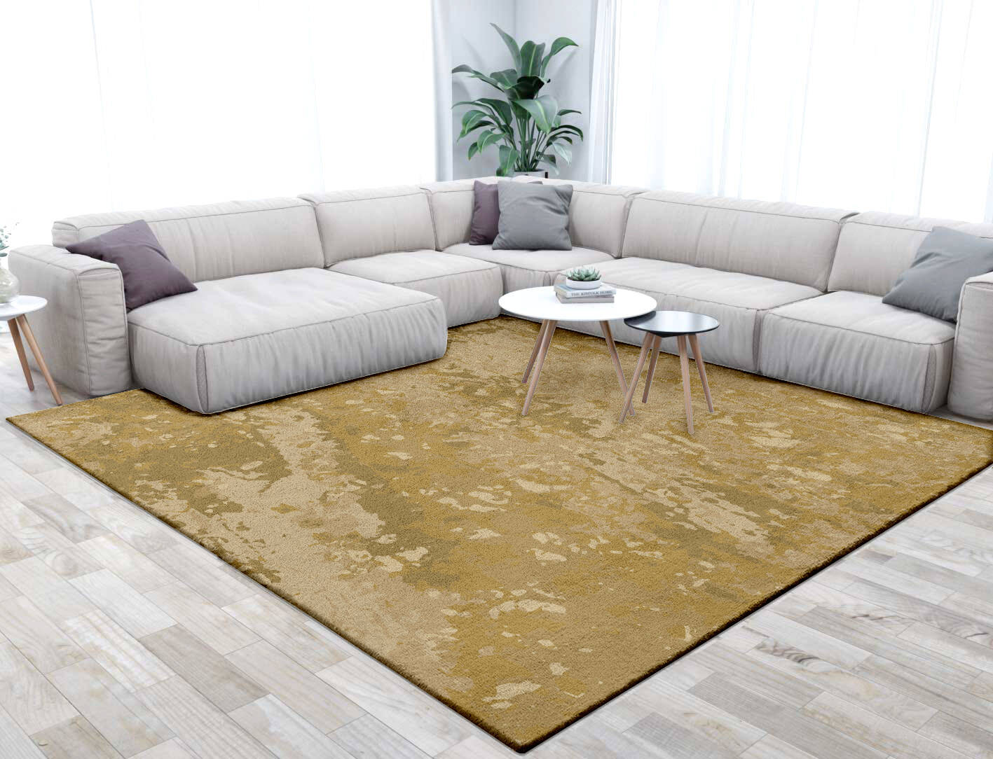 Duststorm Surface Art Square Hand Tufted Pure Wool Custom Rug by Rug Artisan