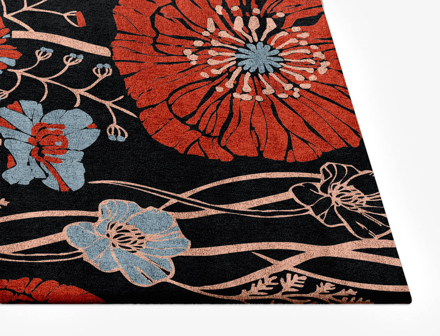 Echo Floral Rectangle Hand Tufted Bamboo Silk Custom Rug by Rug Artisan