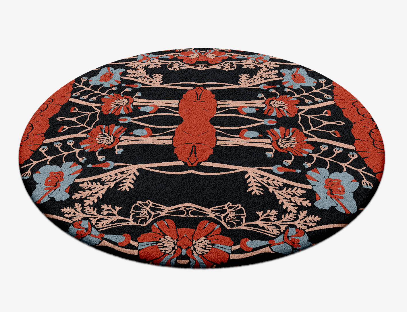 Echo Floral Round Hand Tufted Pure Wool Custom Rug by Rug Artisan