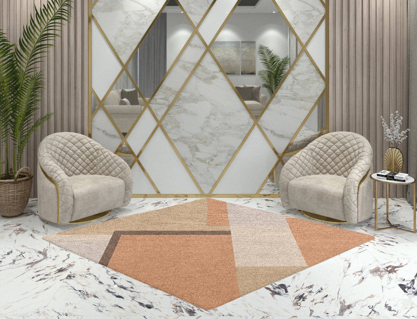 Echt  Diamond Hand Knotted Tibetan Wool Custom Rug by Rug Artisan
