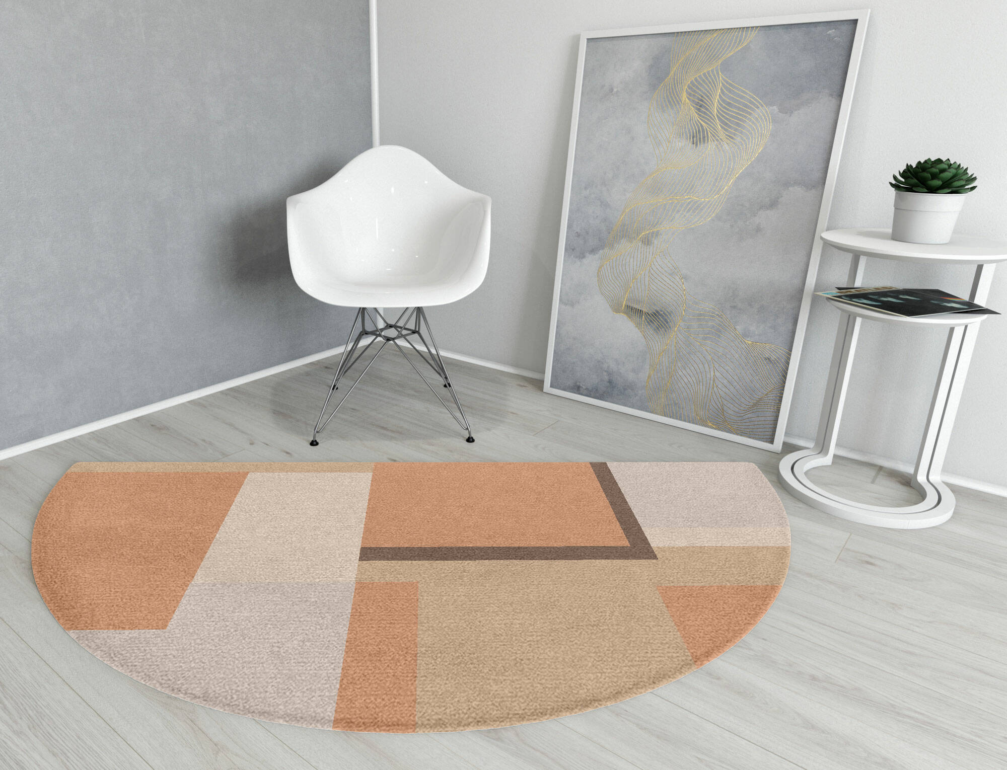 Echt  Halfmoon Hand Knotted Tibetan Wool Custom Rug by Rug Artisan