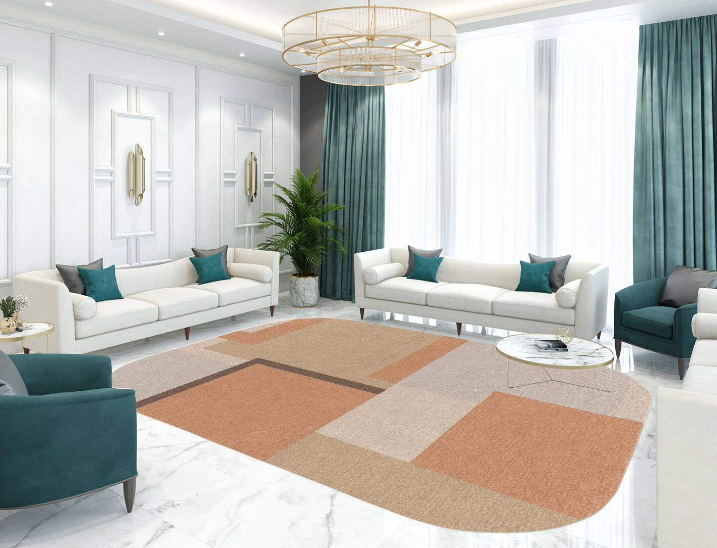 Echt  Oblong Hand Knotted Tibetan Wool Custom Rug by Rug Artisan