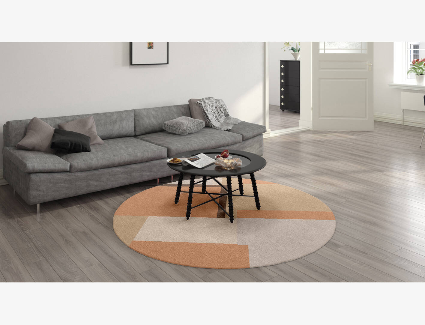 Echt  Round Hand Knotted Tibetan Wool Custom Rug by Rug Artisan