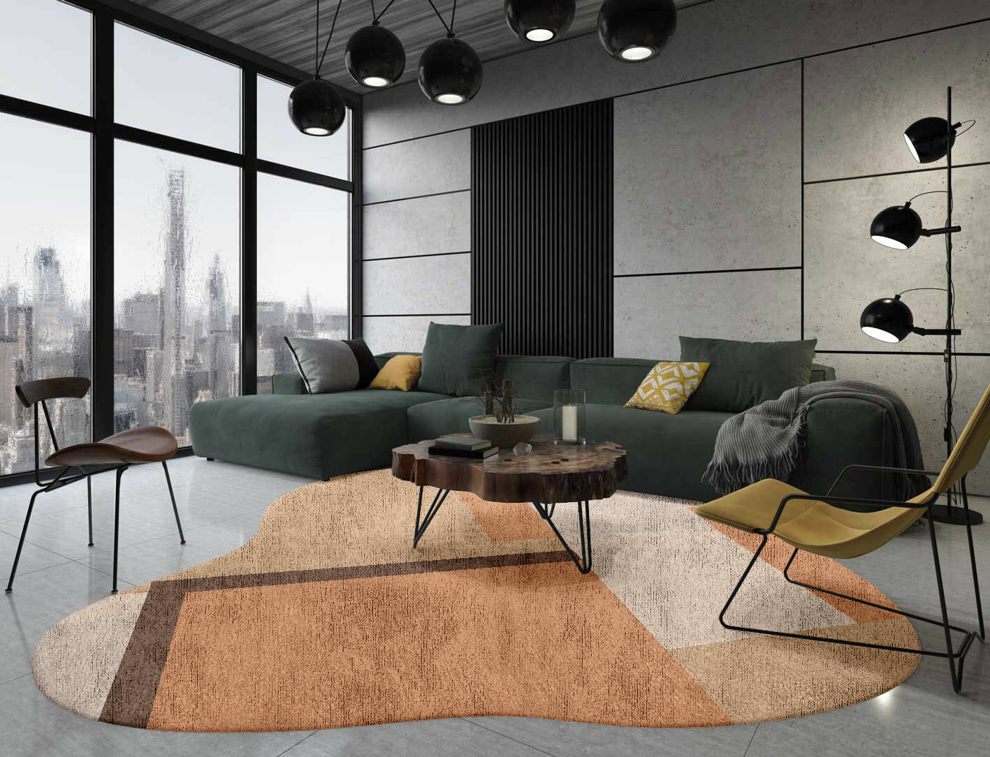 Echt  Splash Hand Knotted Bamboo Silk Custom Rug by Rug Artisan