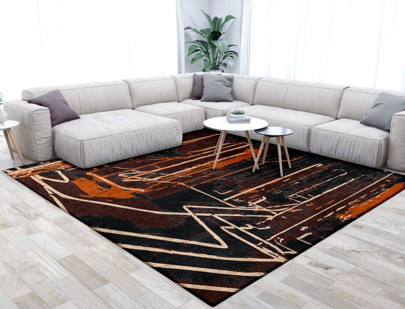 Eclat Abstract Square Hand Tufted Bamboo Silk Custom Rug by Rug Artisan