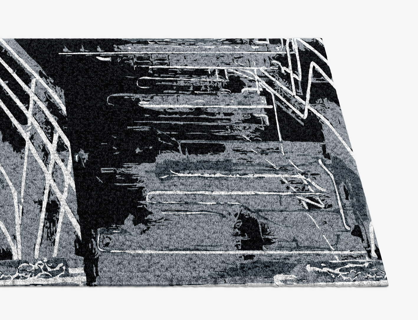 Eclat Grey Monochrome Runner Hand Knotted Tibetan Wool Custom Rug by Rug Artisan