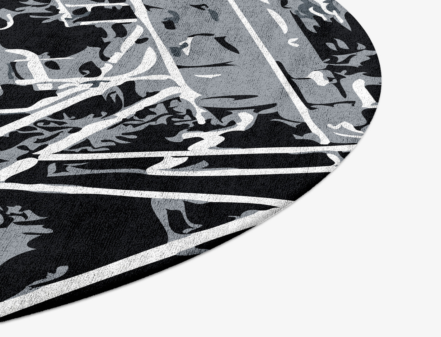 Eclat Grey Monochrome Round Hand Tufted Bamboo Silk Custom Rug by Rug Artisan