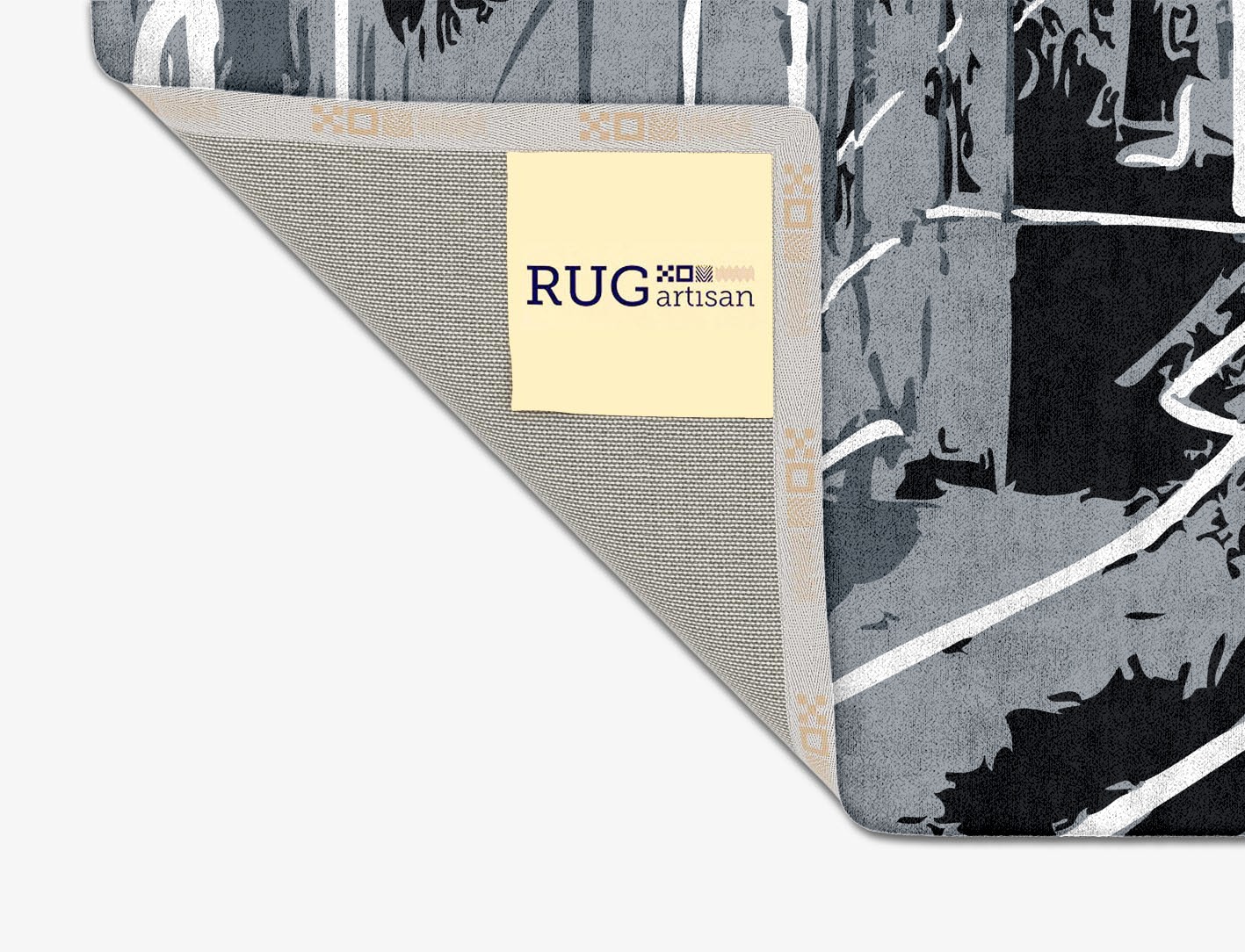 Eclat Grey Monochrome Square Hand Tufted Bamboo Silk Custom Rug by Rug Artisan