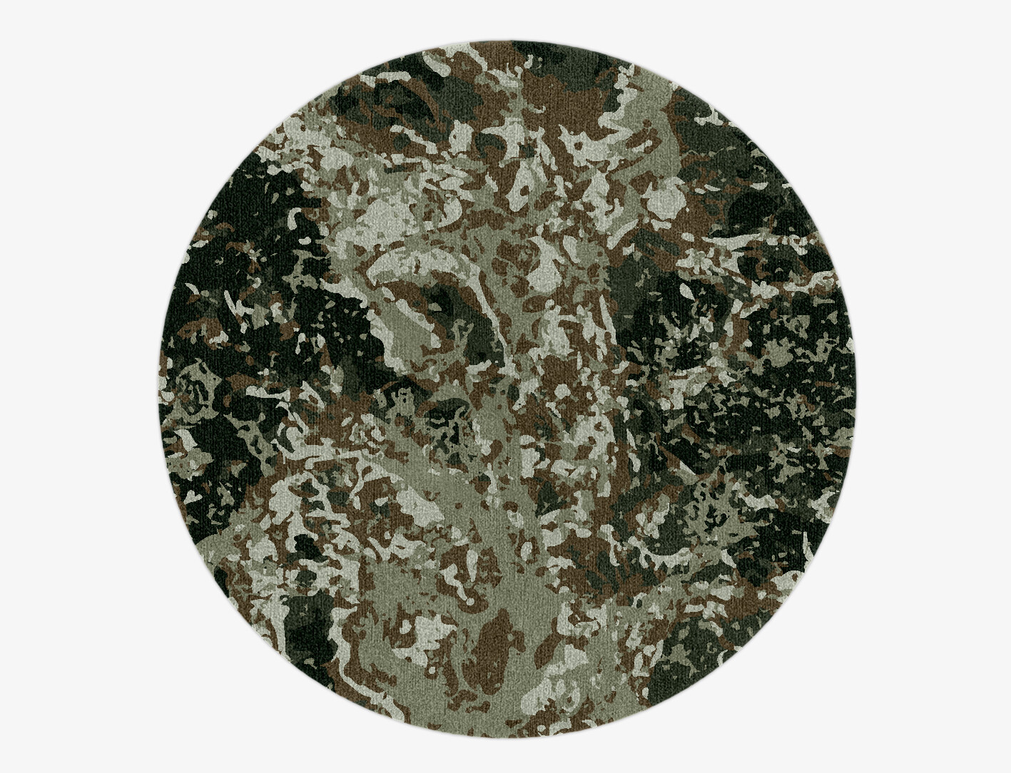 Eddy Surface Art Round Hand Knotted Tibetan Wool Custom Rug by Rug Artisan
