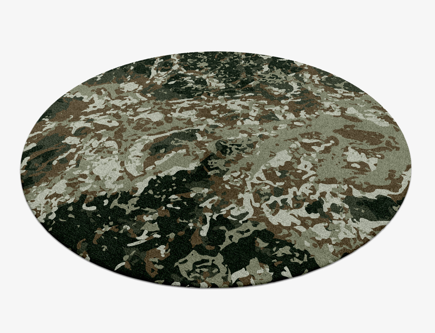Eddy Surface Art Round Hand Knotted Tibetan Wool Custom Rug by Rug Artisan
