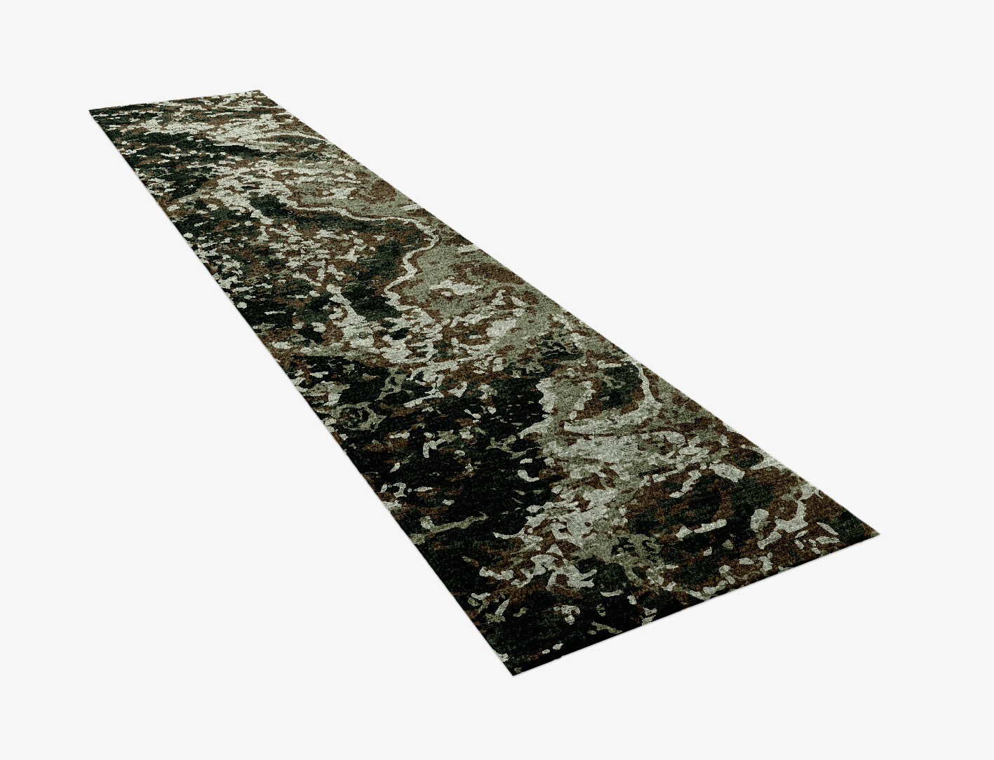Eddy Surface Art Runner Hand Knotted Bamboo Silk Custom Rug by Rug Artisan