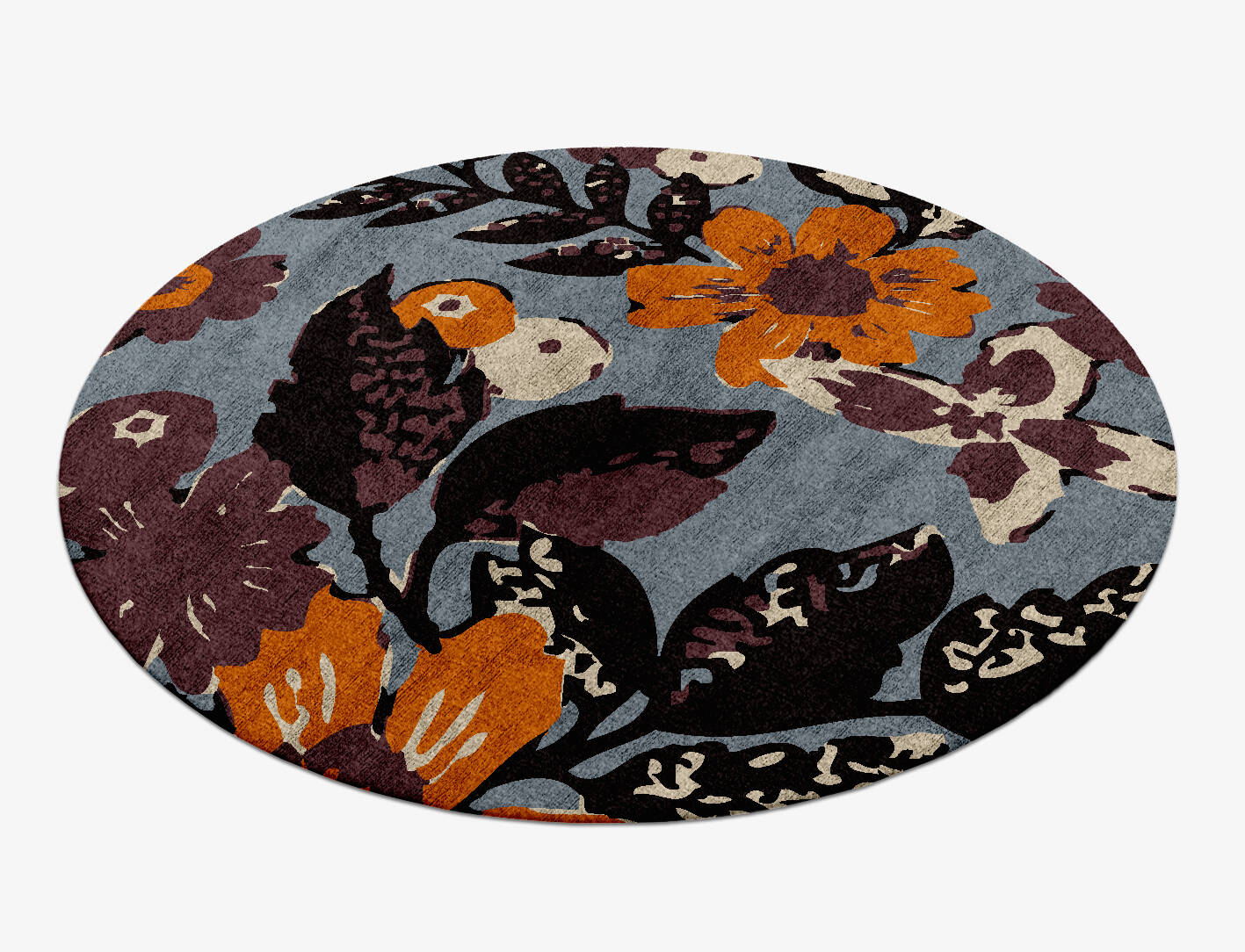 Eden Floral Round Hand Knotted Bamboo Silk Custom Rug by Rug Artisan
